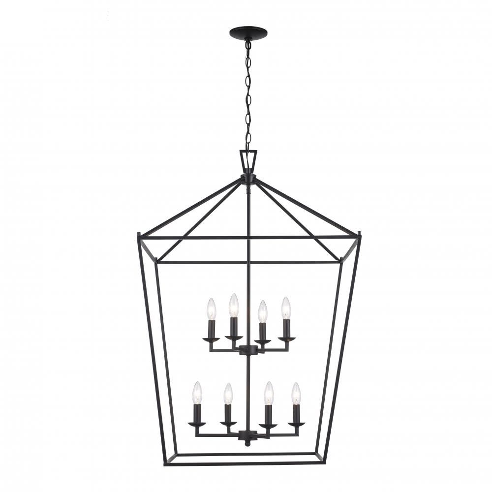 8LT PENDANT-XL-BIRD CAGE-BK